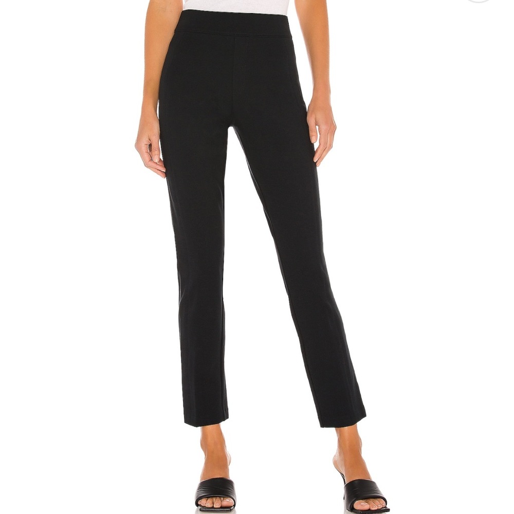 SPANX The Perfect Slim Straight HR Ponte Pant in Black Sz 1X Petite 28” 20254Q